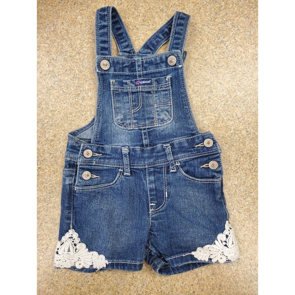 Shortalls JORDACHE Toddler Girls 2T Bib Overalls Denim Floral